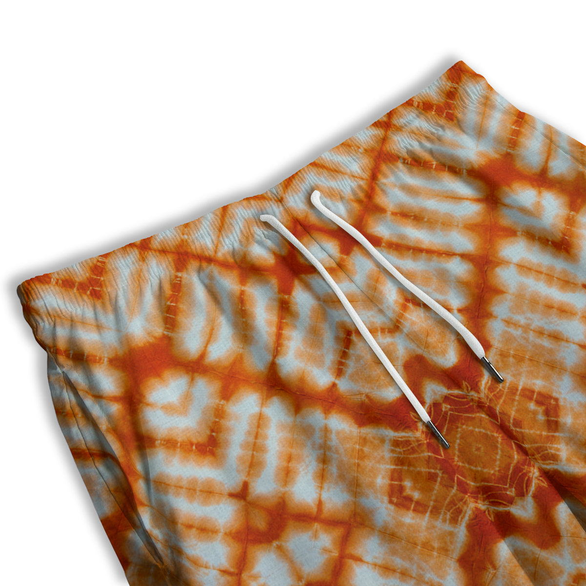 Tie Dye Zigzag Orange Watercolor Print Men's Athletic Shorts