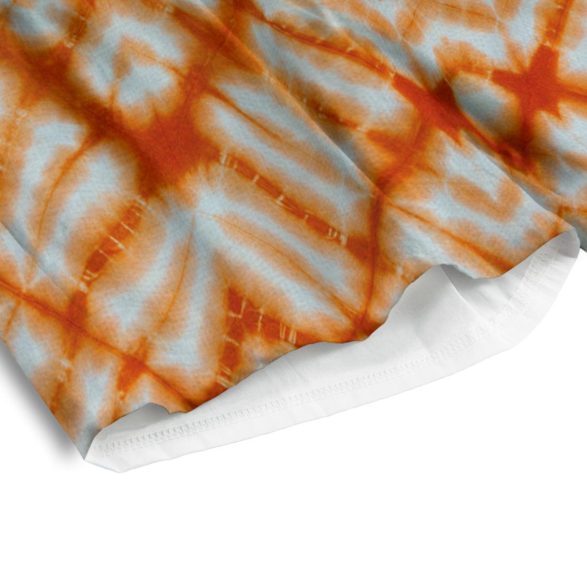 Tie Dye Zigzag Orange Watercolor Print Men's Athletic Shorts