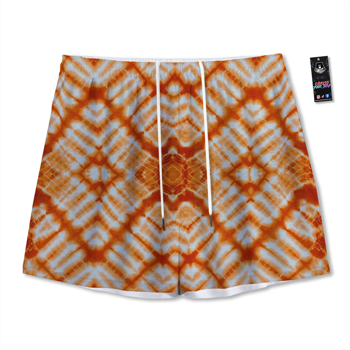 Tropical Hawaiian Dark Print Pattern Mesh Shorts