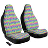 Tie Dye Zigzag Rainbow Print Pattern Car Seat Covers-grizzshop