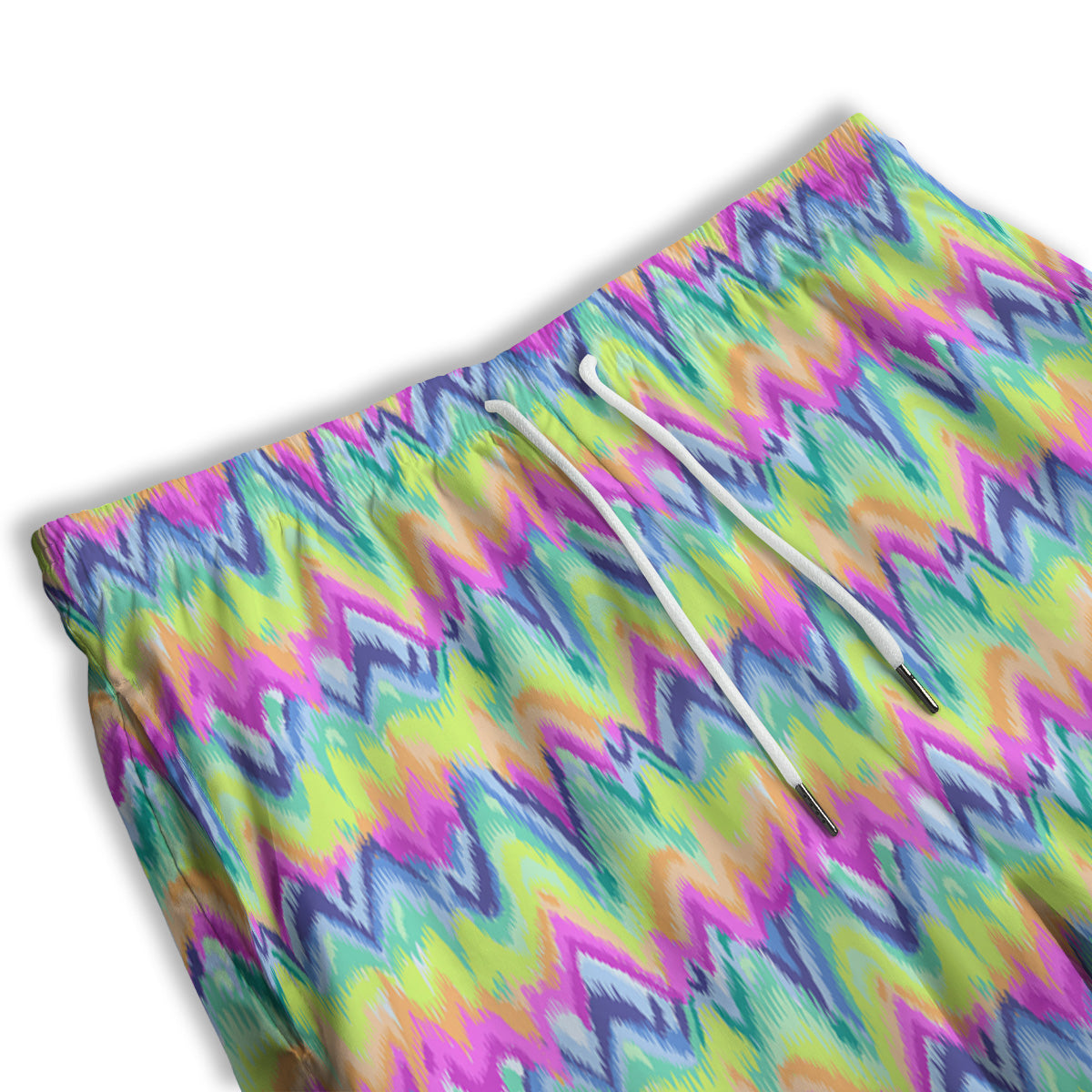 Tie Dye Zigzag Rainbow Print Pattern Men's Athletic Shorts