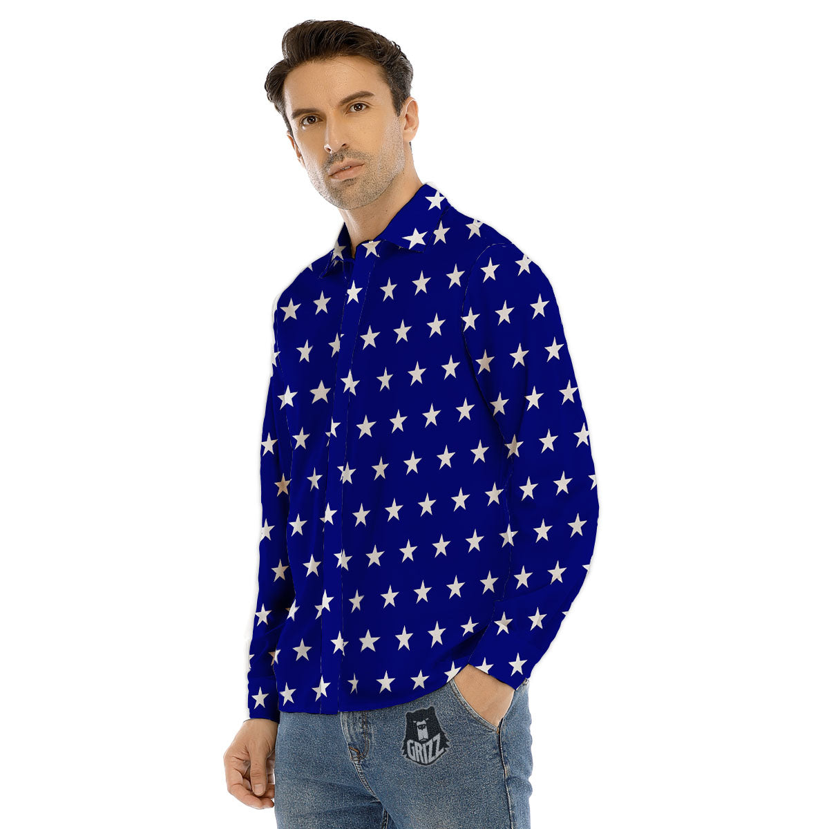 Tie Dye Zigzag Rainbow Print Pattern Men's Dress Shirts-grizzshop