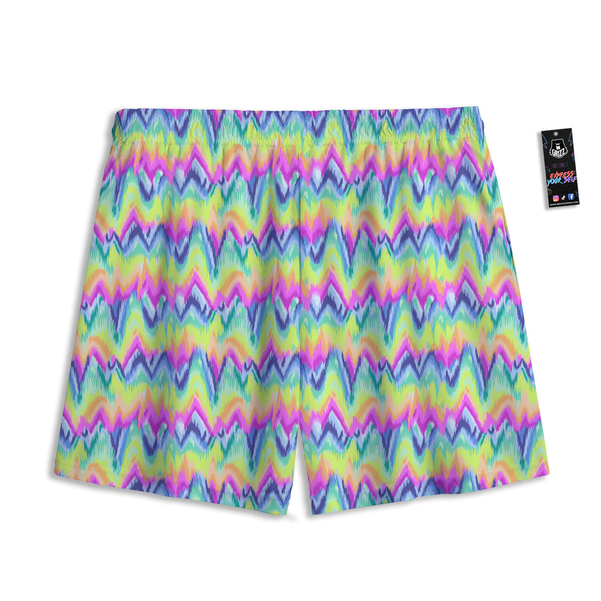 Tropical Leaf Dark Blue Print Pattern Mesh Shorts