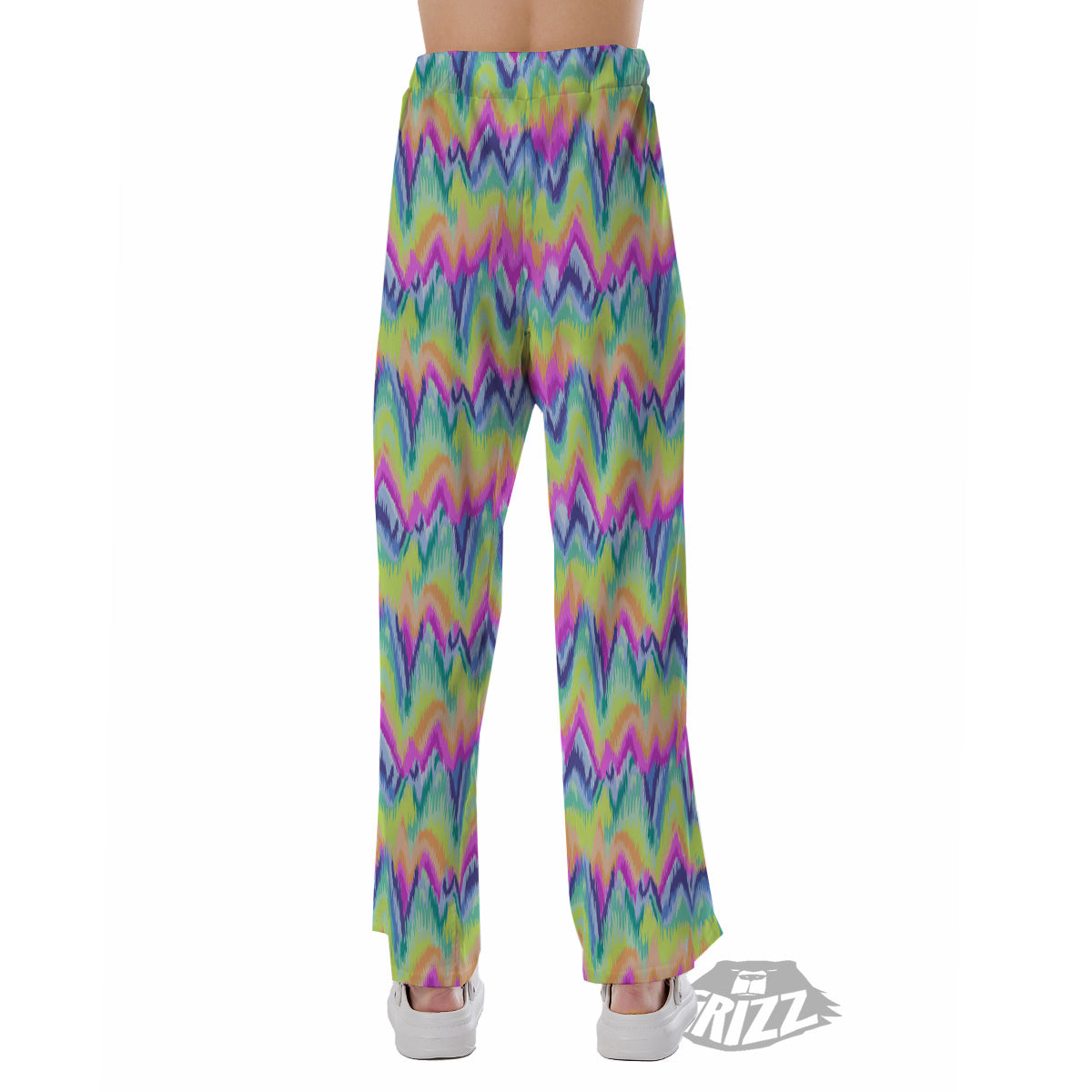 Tie Dye Zigzag Rainbow Print Pattern Pajama Pants-grizzshop