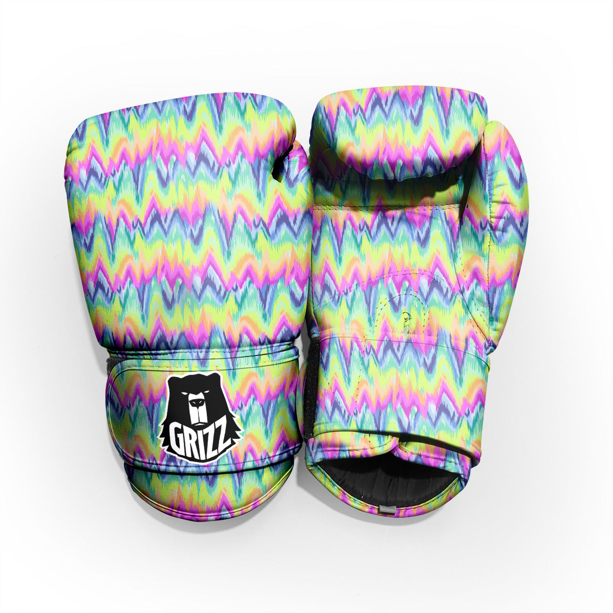 Tie Dye Zigzag Rainbow Print Pattern Pro Boxing Glove