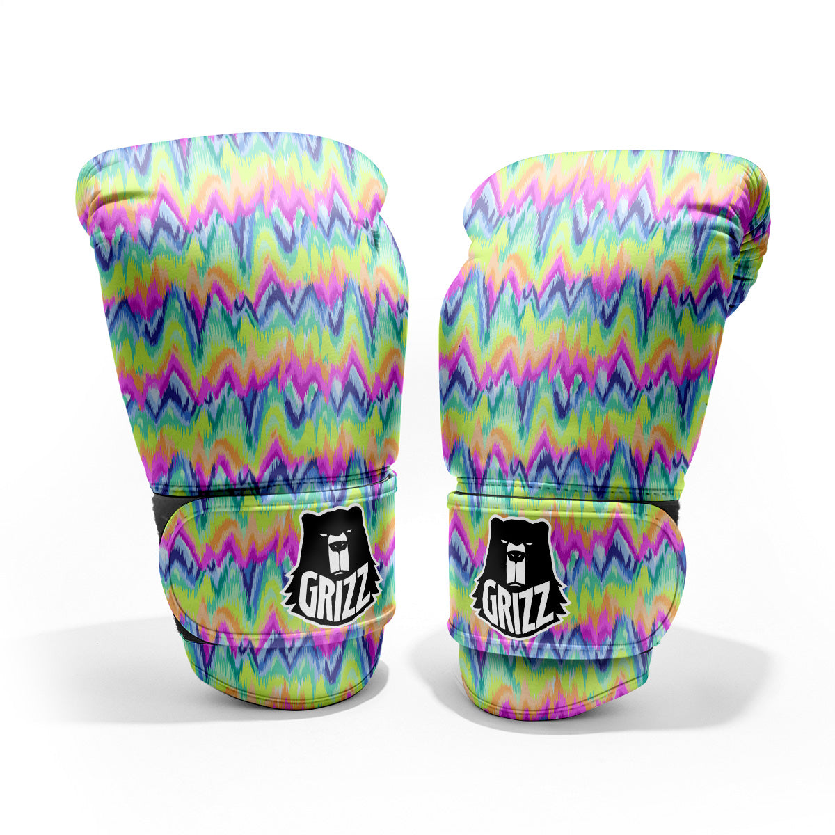 Tie Dye Zigzag Rainbow Print Pattern Pro Boxing Glove