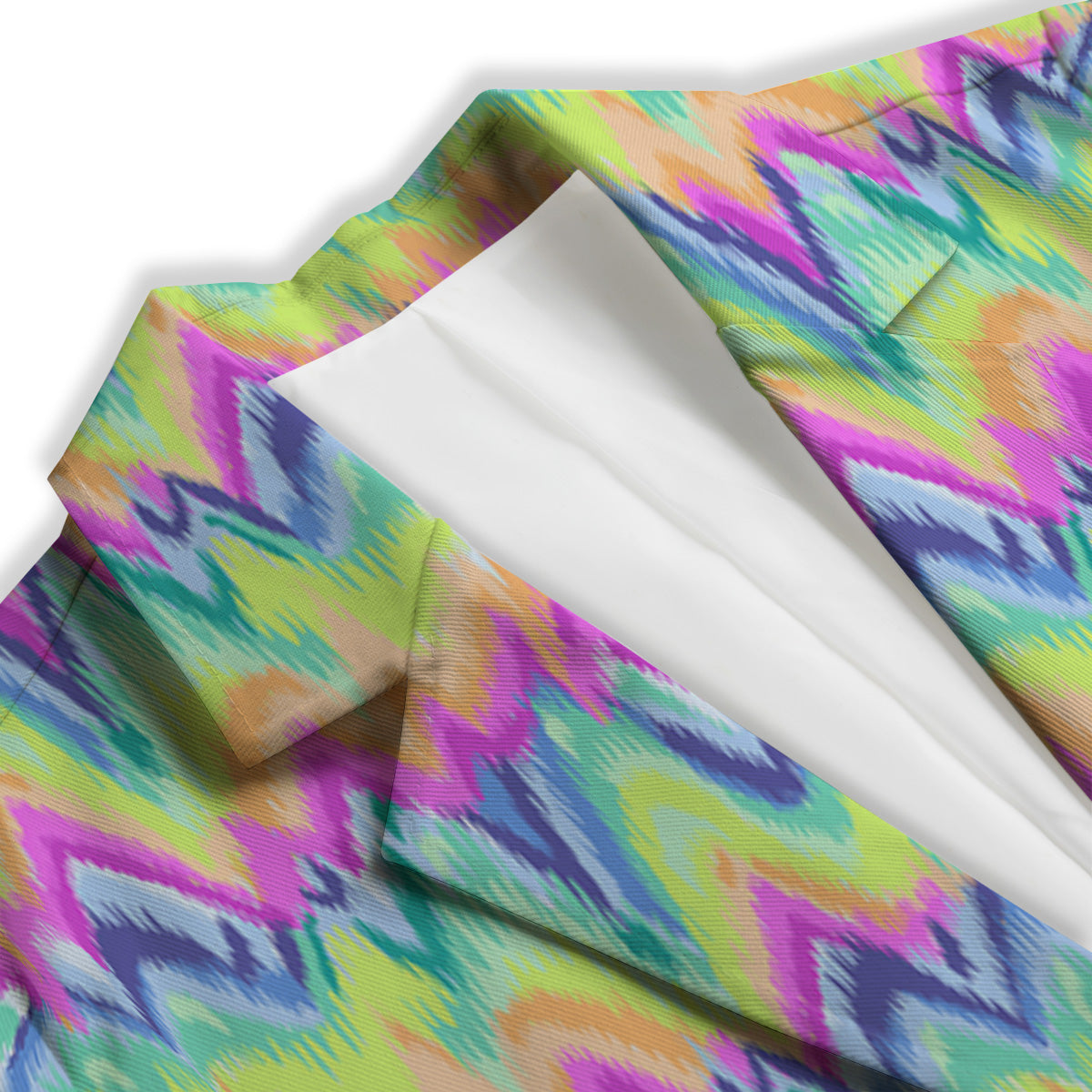 Tie Dye Zigzag Rainbow Print Pattern Women's Blazer-grizzshop