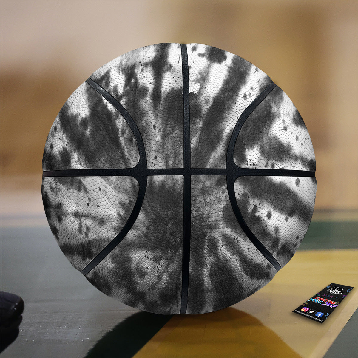 Tie Dye Black White Print Pattern Basketball