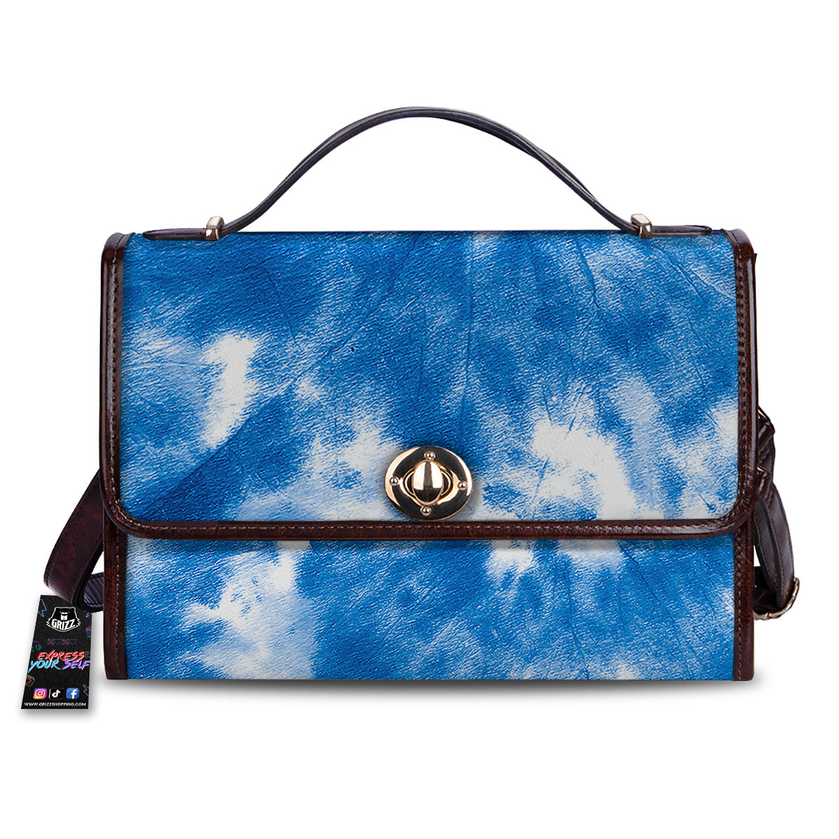 Tie Dye Blue And White Print Women's Satchel Bag