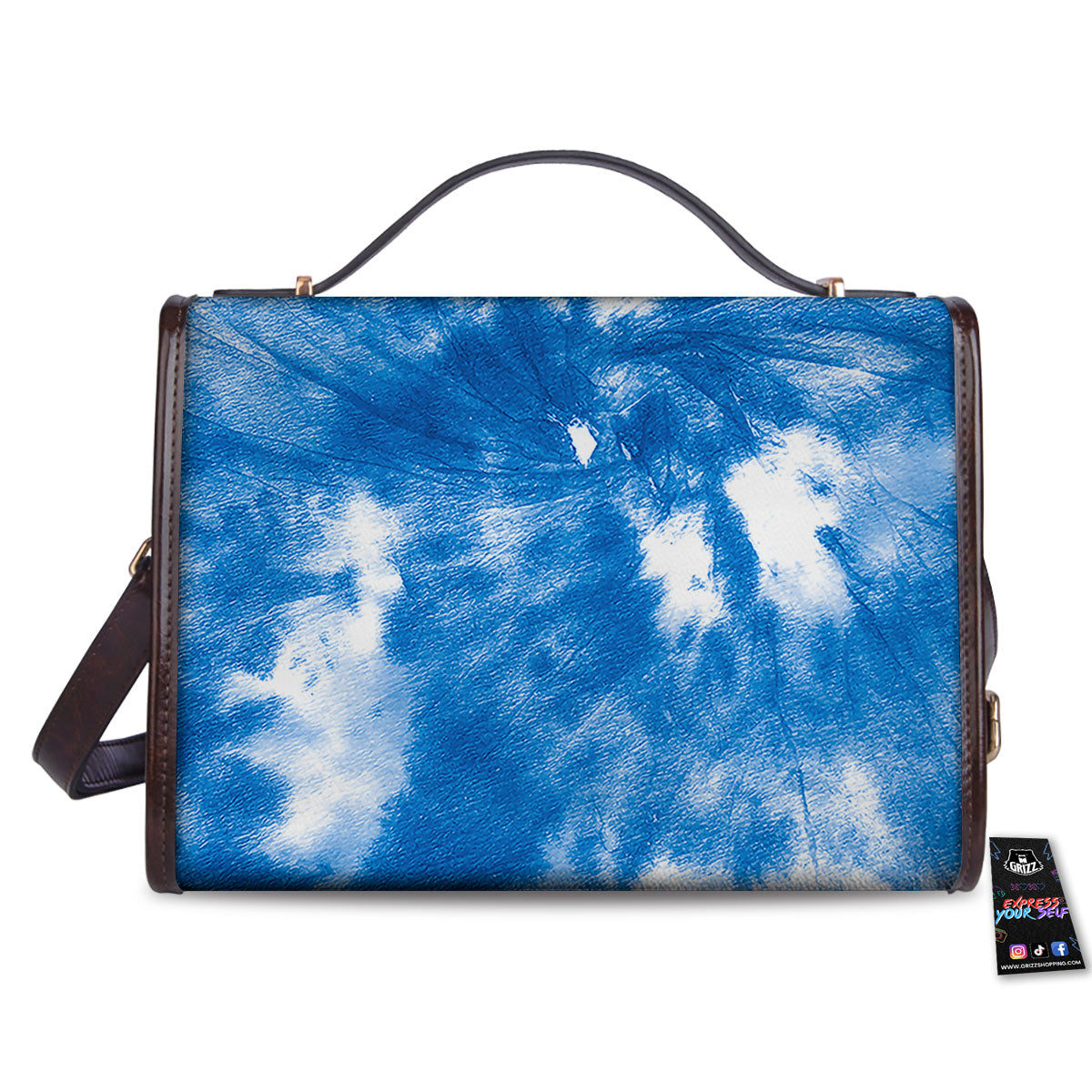 Tie Dye Blue And White Print Women's Satchel Bag