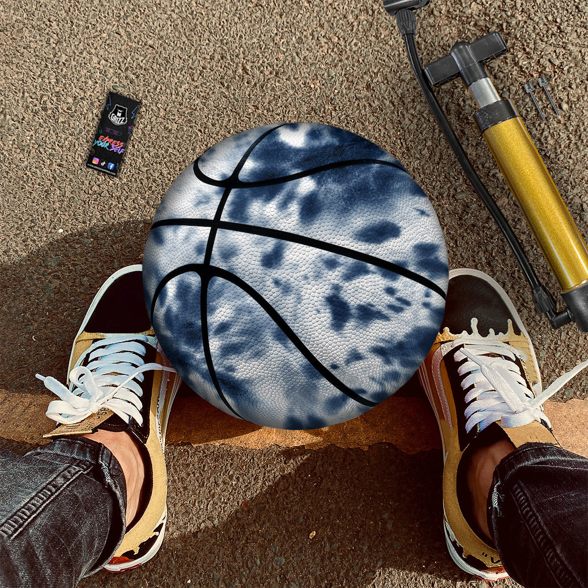 Tie Dye Blue Shibori Print Basketball