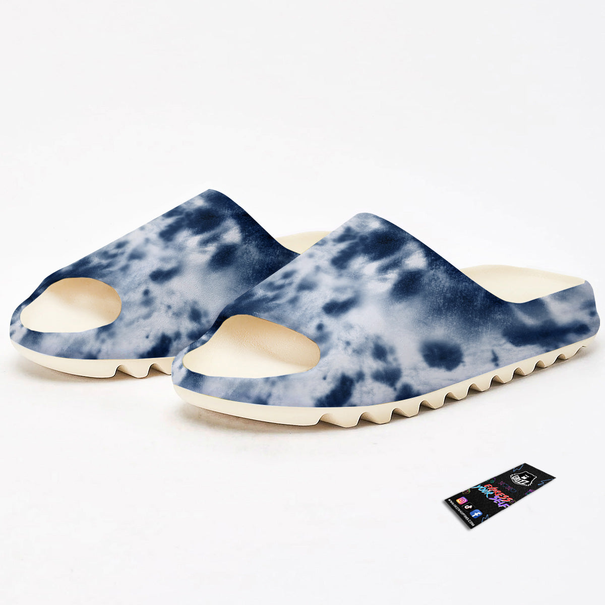 Tie Dye Blue Shibori Print Sandals-grizzshop