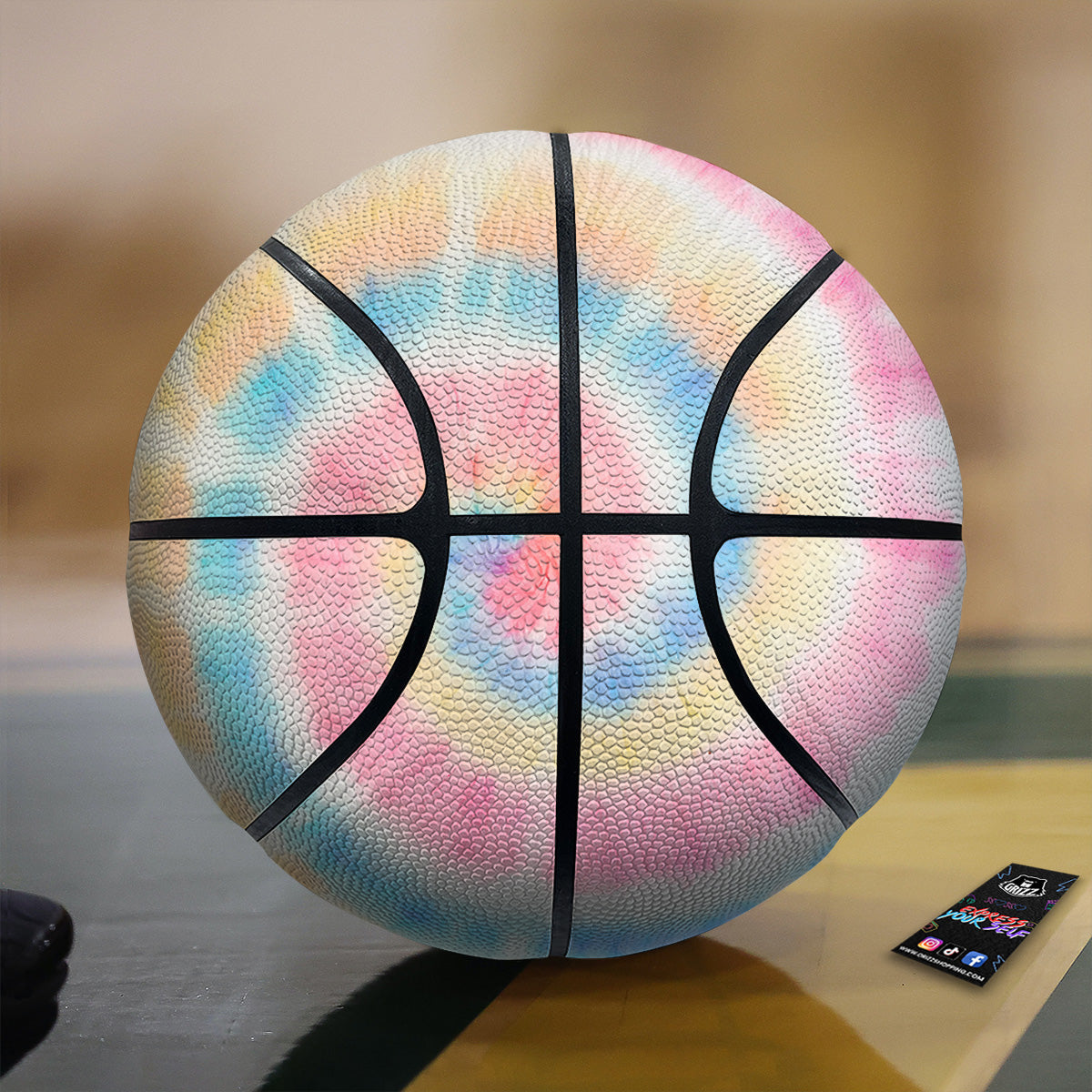 Tie Dye Bright Swirl Print Basketball