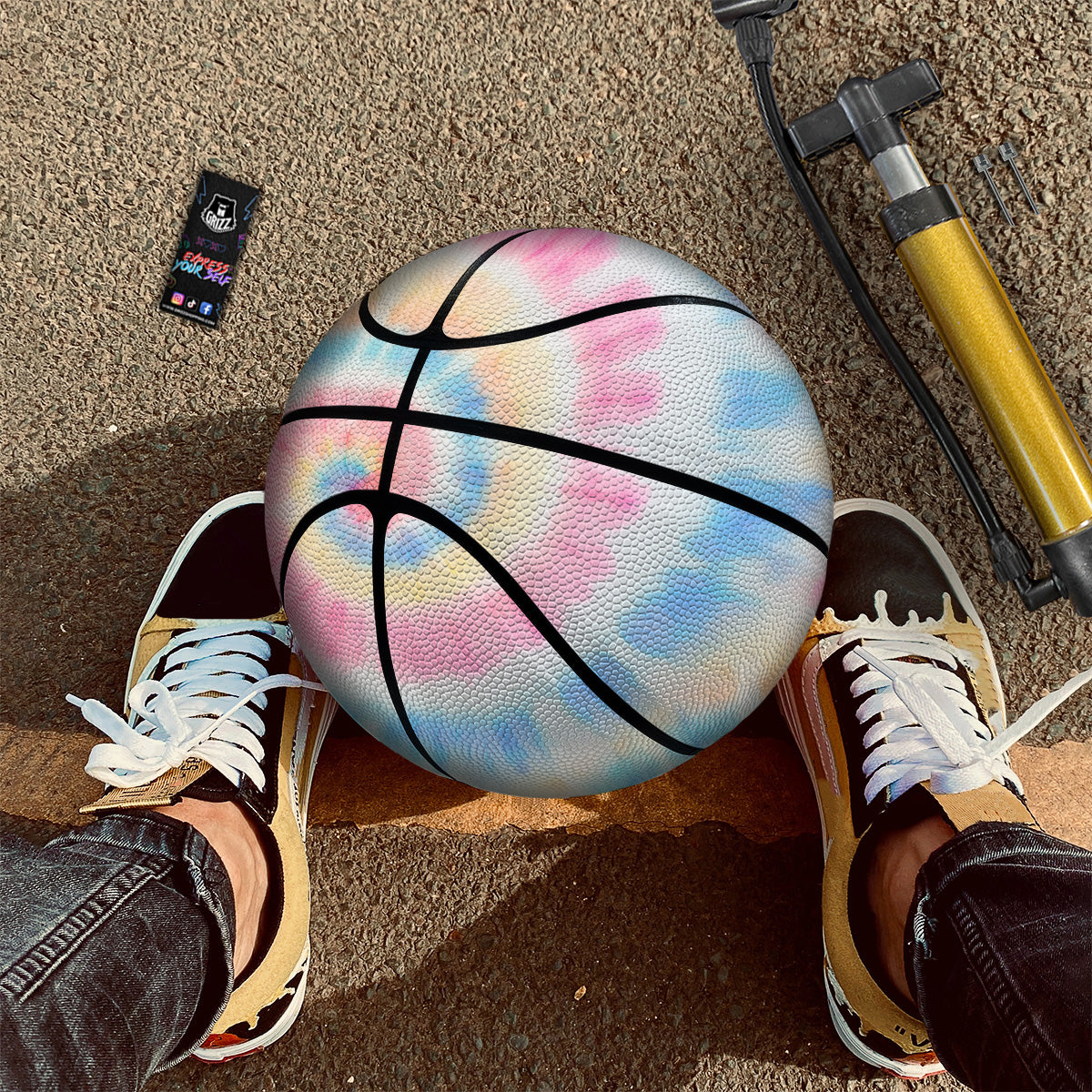 Tie Dye Bright Swirl Print Basketball