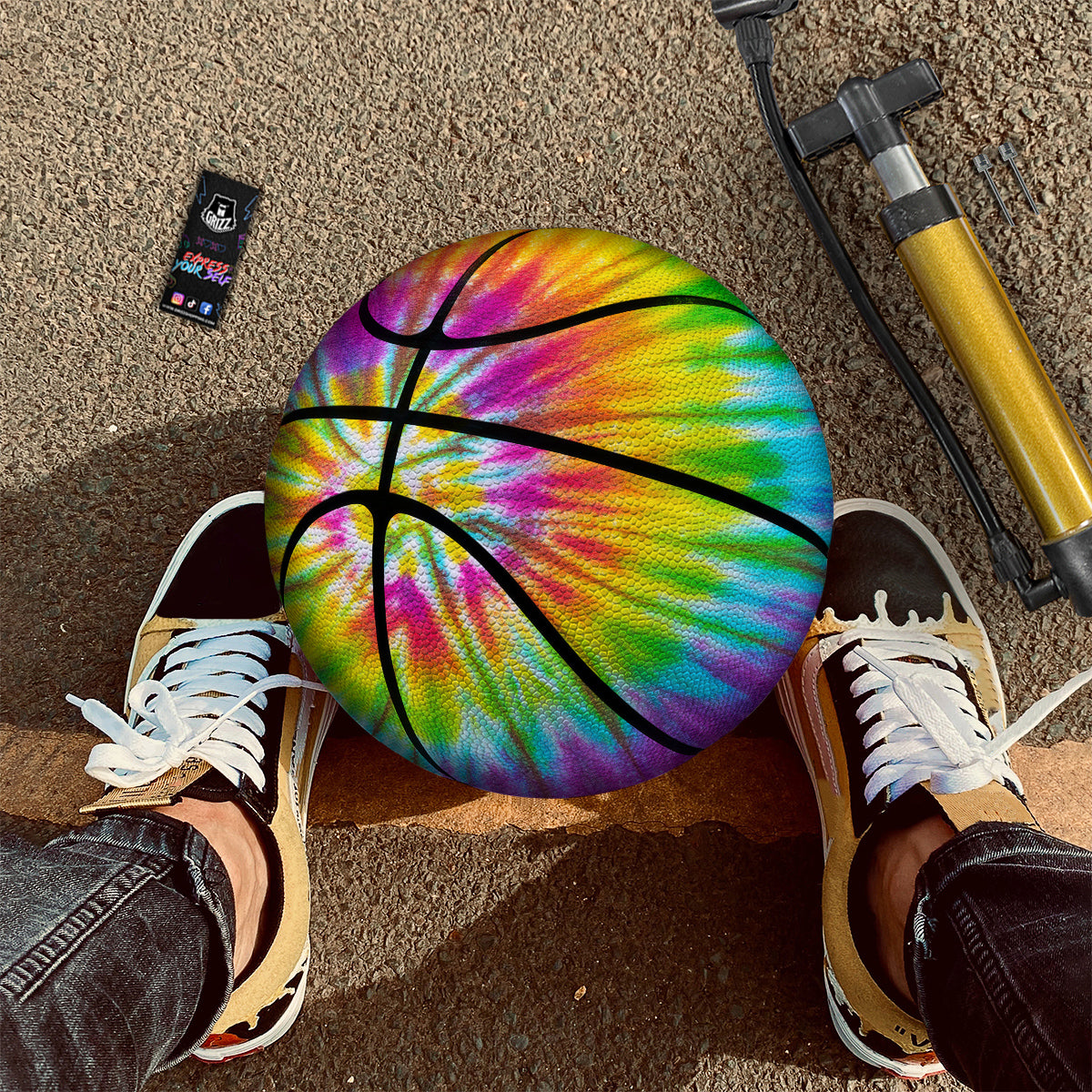 Tie Dye Colorful Hippie Print Basketball
