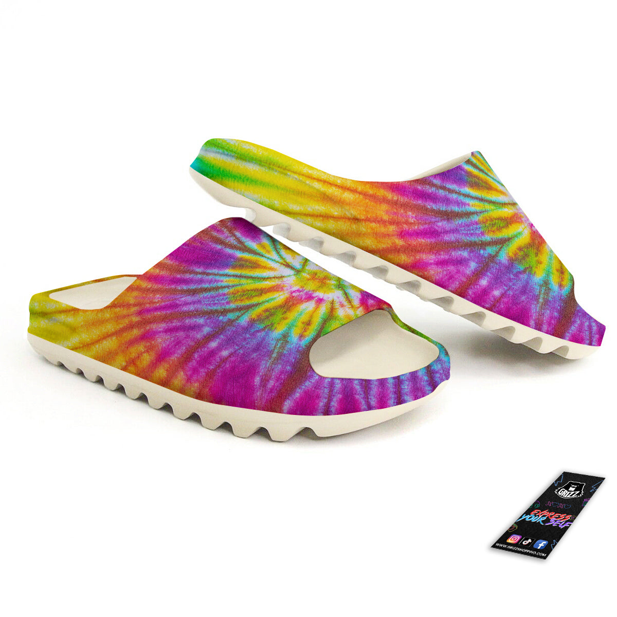 Tie Dye Colorful Hippie Print Sandals-grizzshop