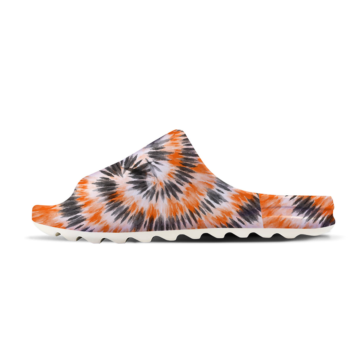 Tie Dye Orange Black Watercolor Print Sandals-grizzshop