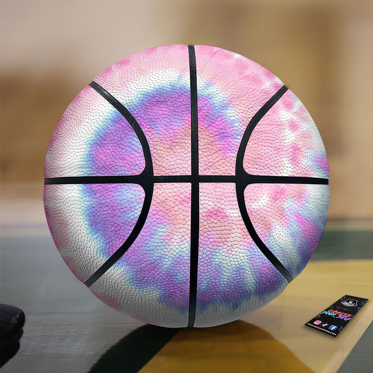 Tie Dye Pastel Spiral Print Basketball