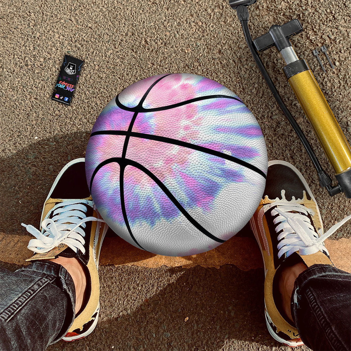 Tie Dye Pastel Spiral Print Basketball