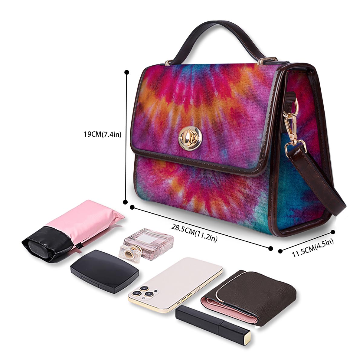Tie Dye Pattern Print Women's Satchel Bag