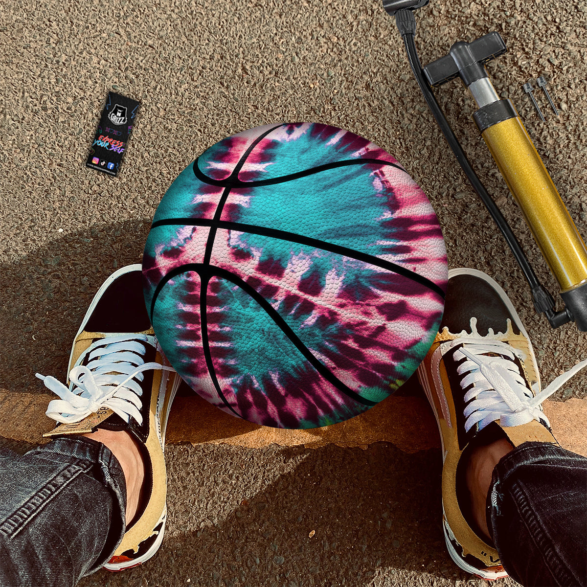 Tie Dye Peace Sign Print Basketball