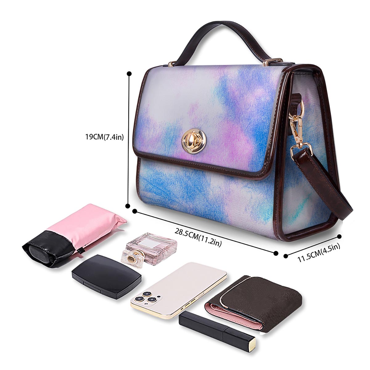 Tie Dye Pink And Teal Print Women's Satchel Bag