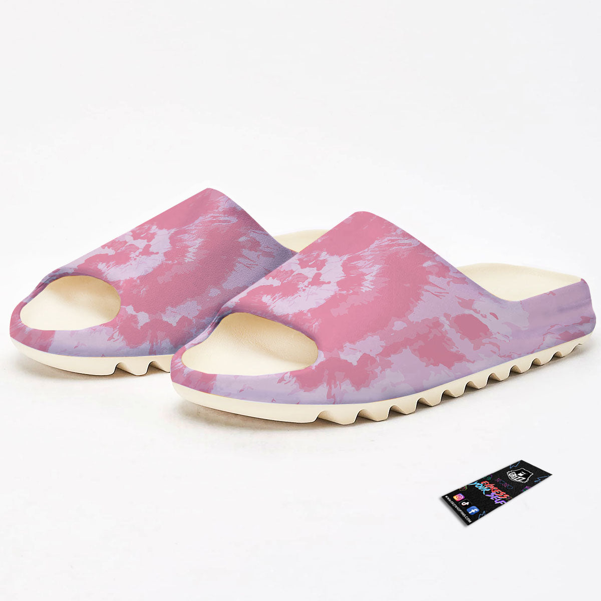 Tie Dye Pink Shibori Print Sandals-grizzshop