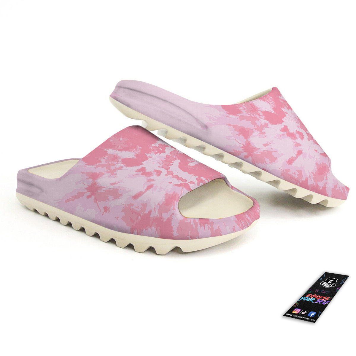 Tie Dye Pink Shibori Print Sandals-grizzshop