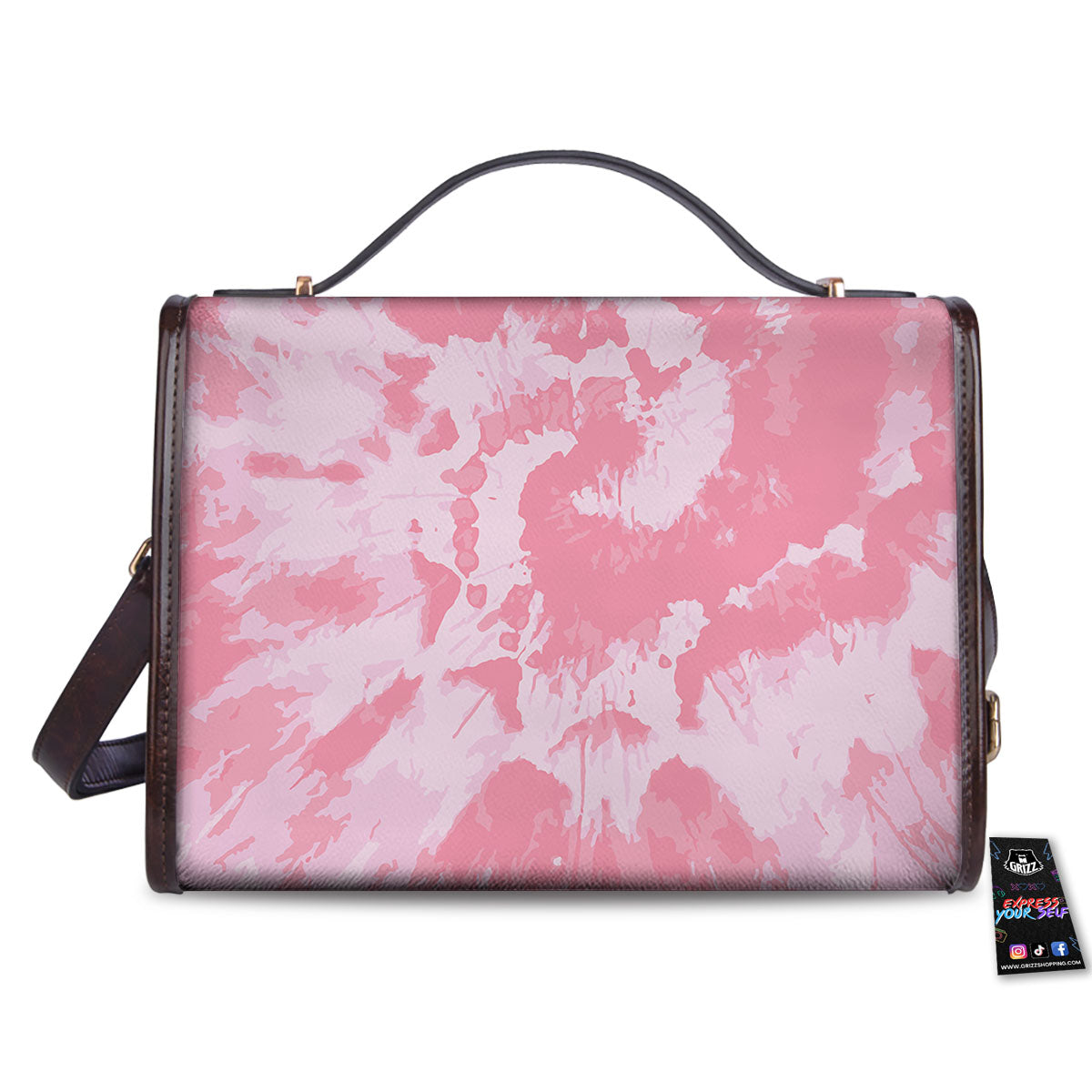 Tie Dye Pink Shibori Print Women's Satchel Bag