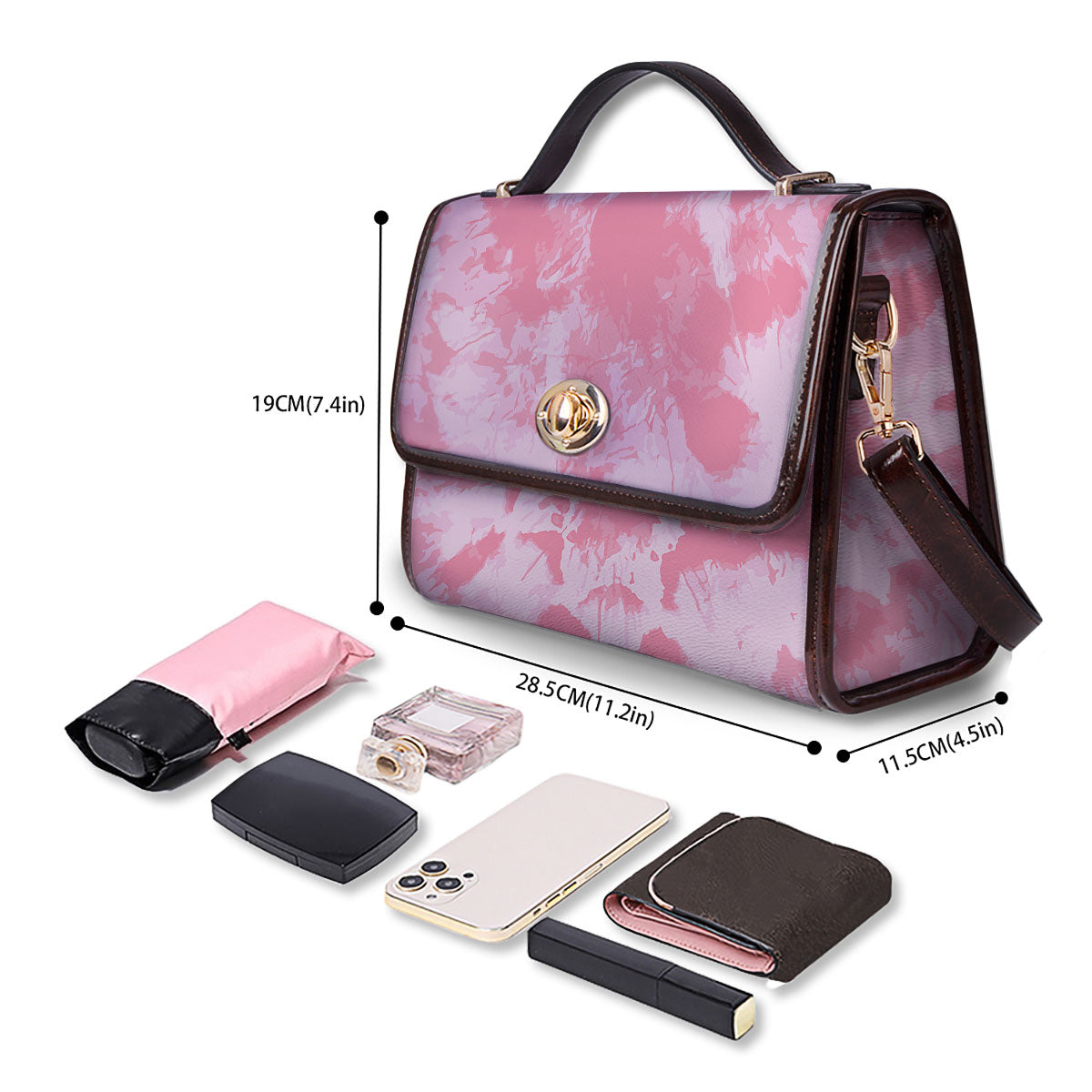 Tie Dye Pink Shibori Print Women's Satchel Bag