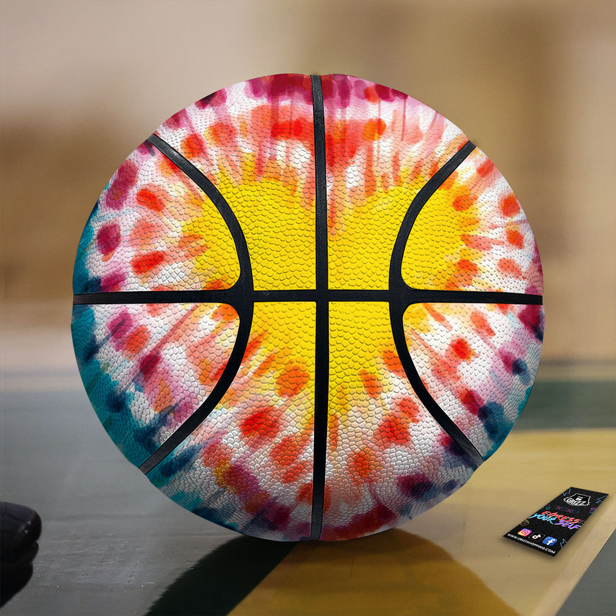 Tropical Leaves Blue Print Basketball