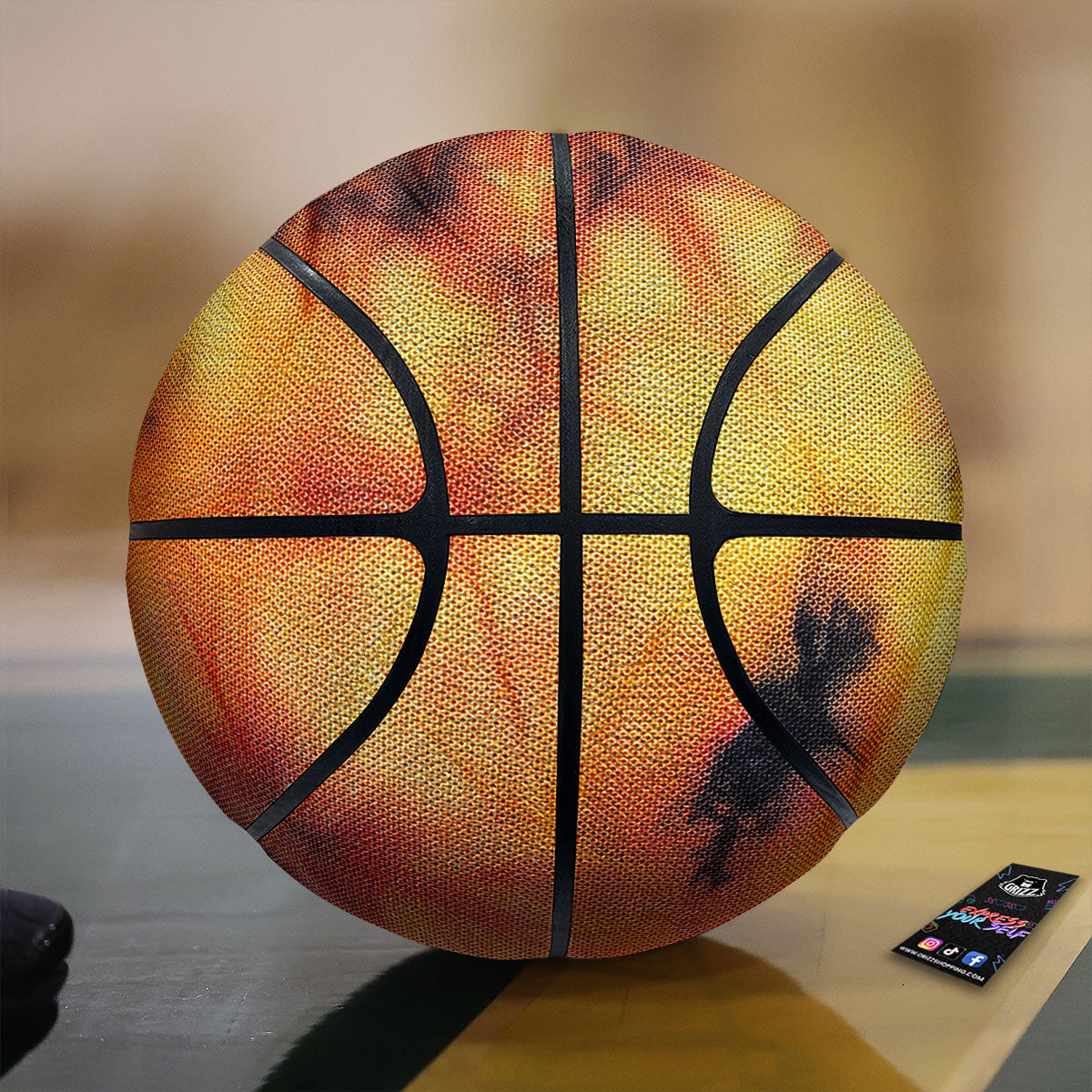 Tropical Leaves Violet Print Pattern Basketball
