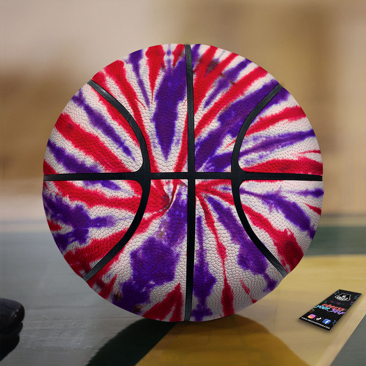 Tropical Leaves Watercolor Print Pattern Basketball