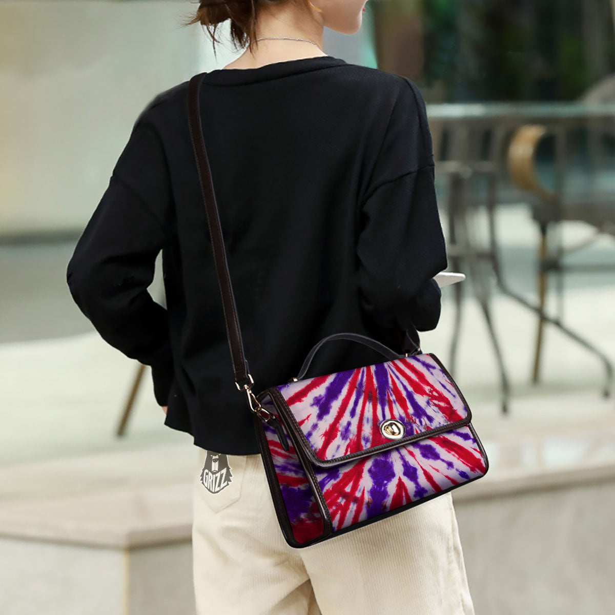Tie Dye Spider Red And Purple Print Women's Satchel Bag