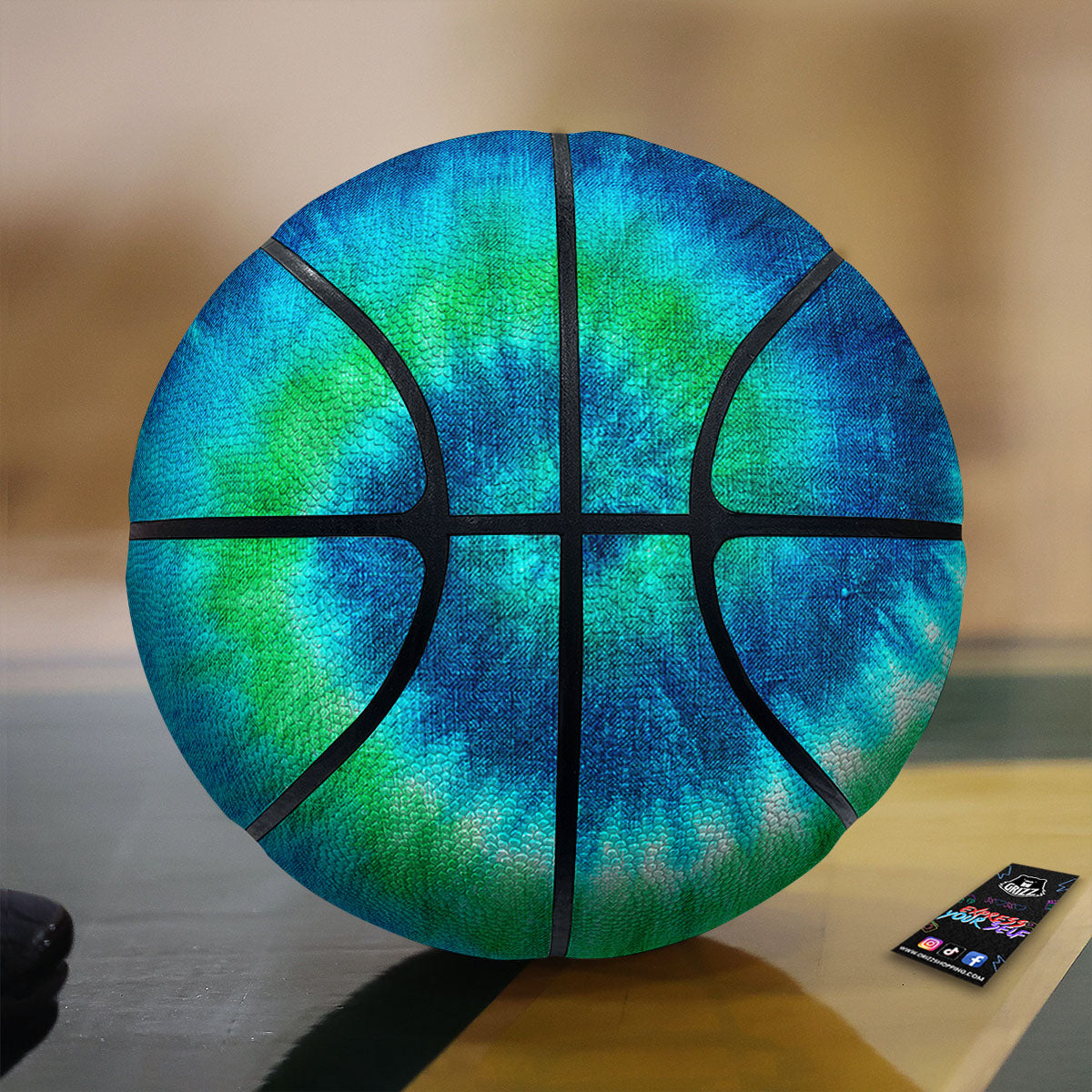 Tropical Teal Aloha Print Pattern Basketball