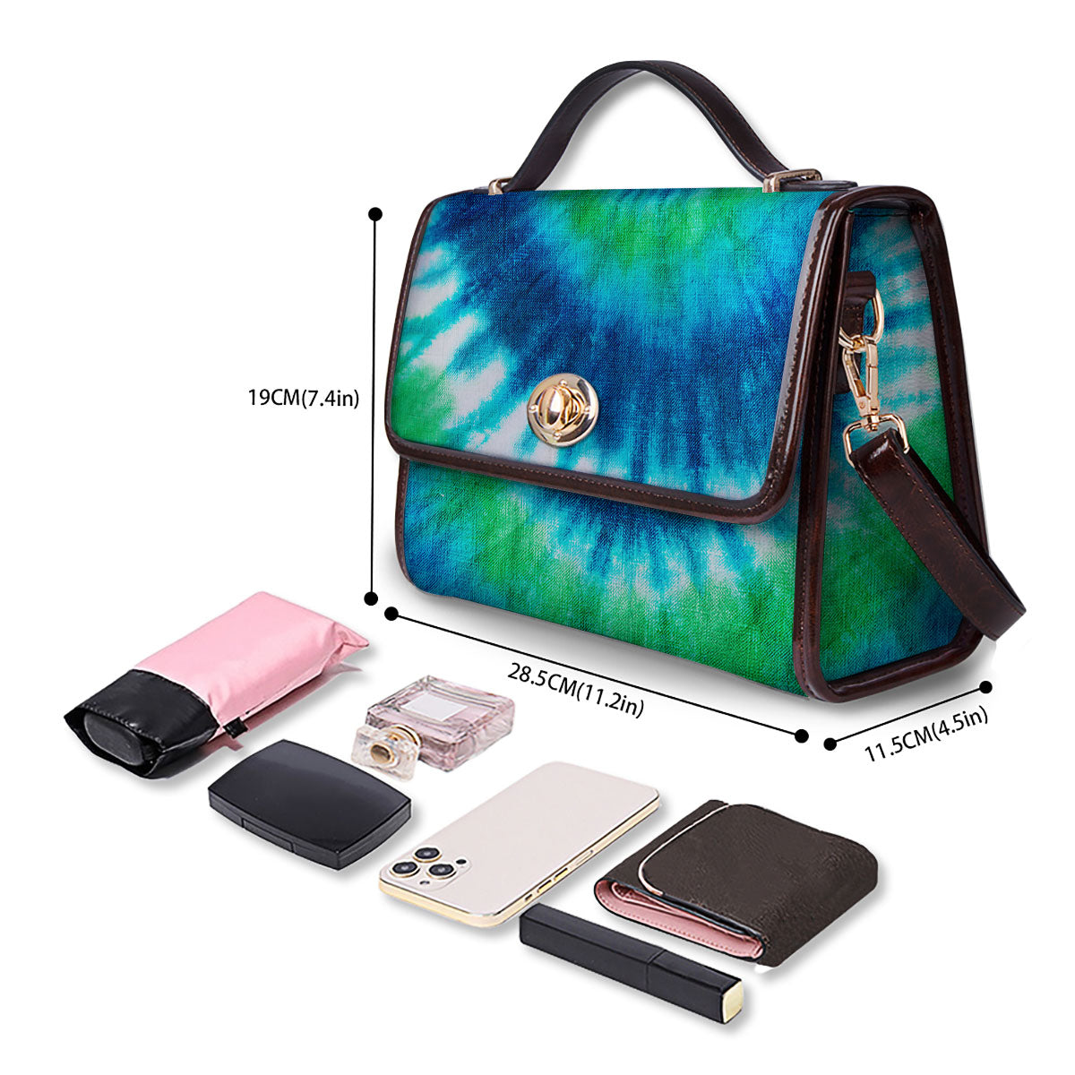 Tie Dye Spiral Print Women's Satchel Bag