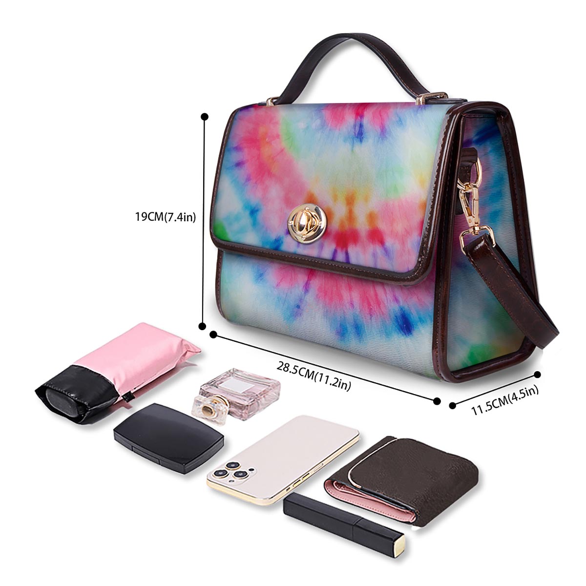 Tie Dye Swirl Print Women's Satchel Bag