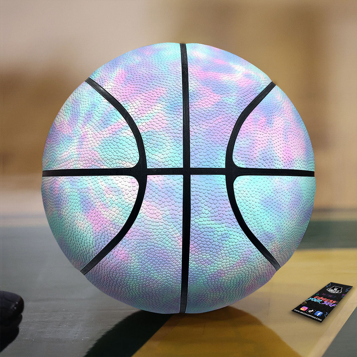 Tie Dye Teal And Pink Print Basketball