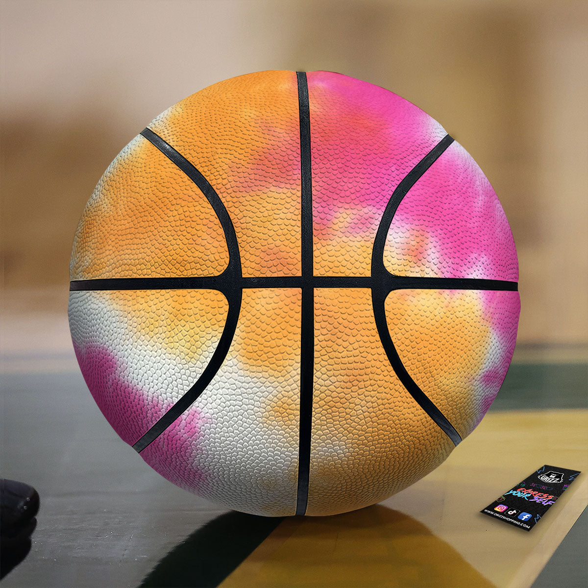 Tie Dye Yellow And Pink Print Basketball
