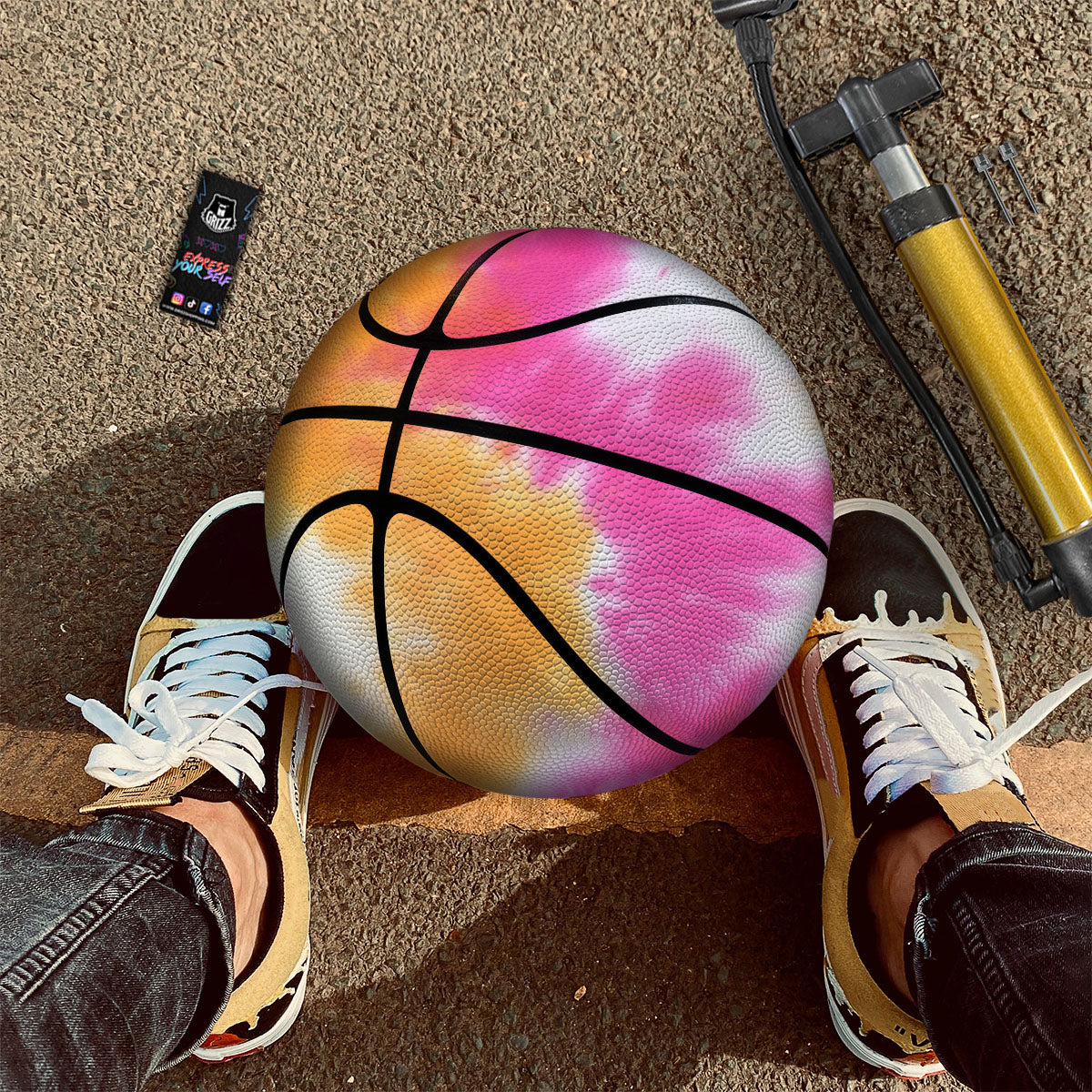 Tie Dye Yellow And Pink Print Basketball
