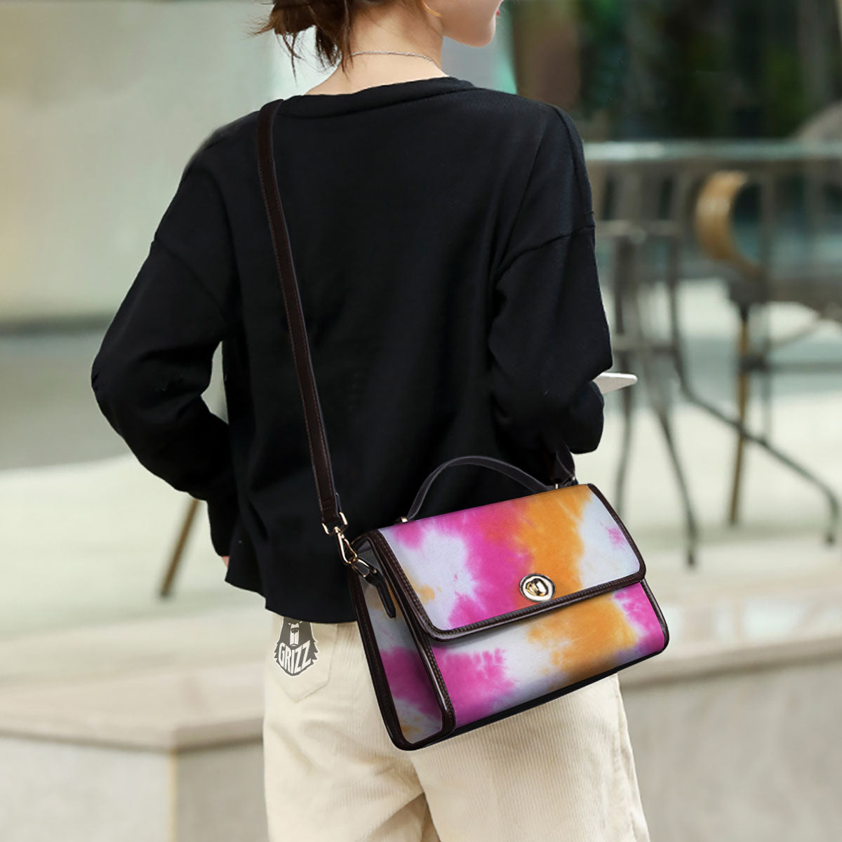 Tie Dye Yellow And Pink Print Women's Satchel Bag