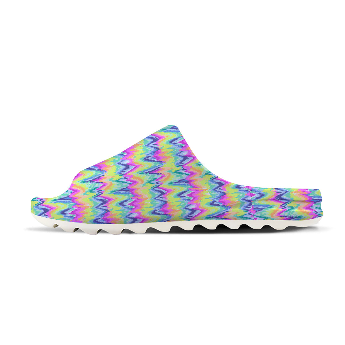 Tie Dye Zigzag Rainbow Print Pattern Sandals-grizzshop