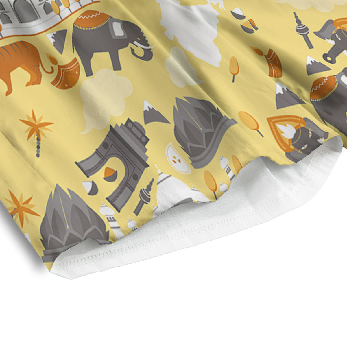 Tiger And Asian Elephant Print Men's Athletic Shorts