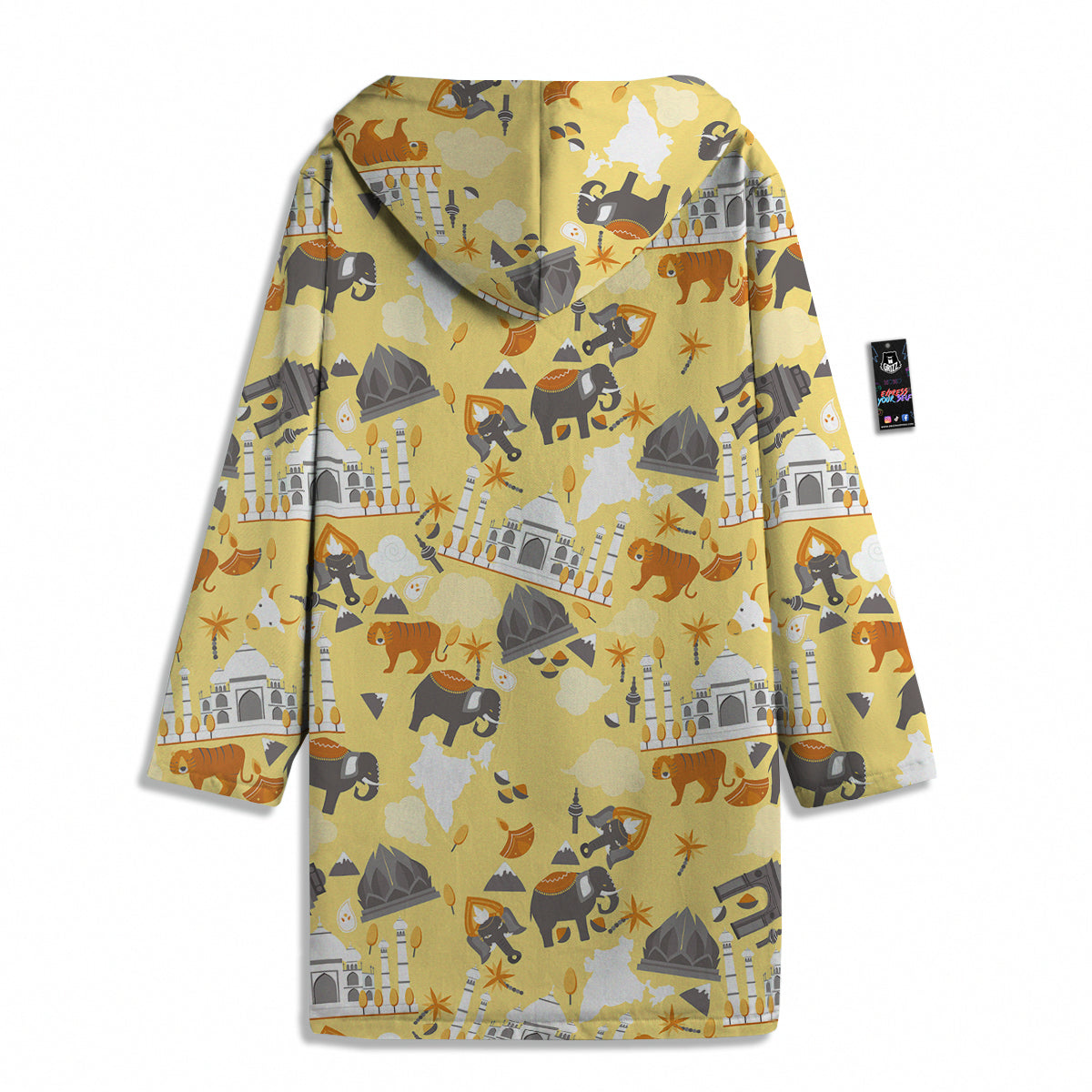Tiger And Asian Elephant Print Men's Windbreaker Jacket-grizzshop