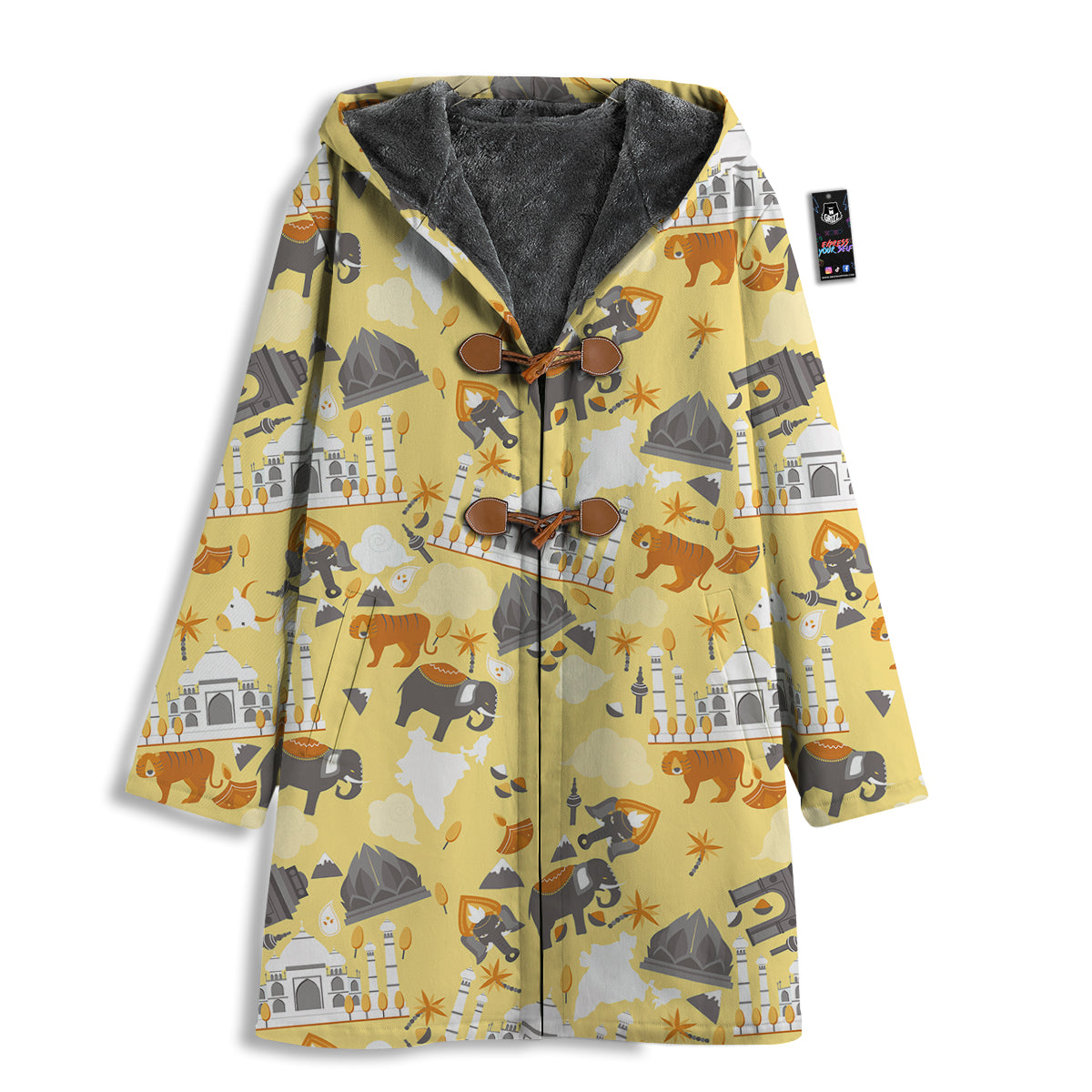 Tiger And Asian Elephant Print Men's Windbreaker Jacket-grizzshop