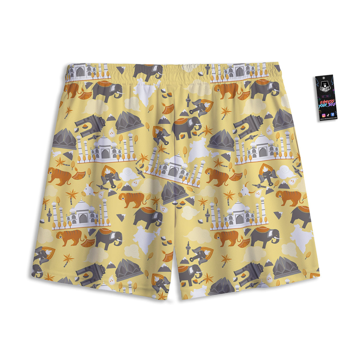 Tattersall Deep Blue Print Pattern Mesh Shorts