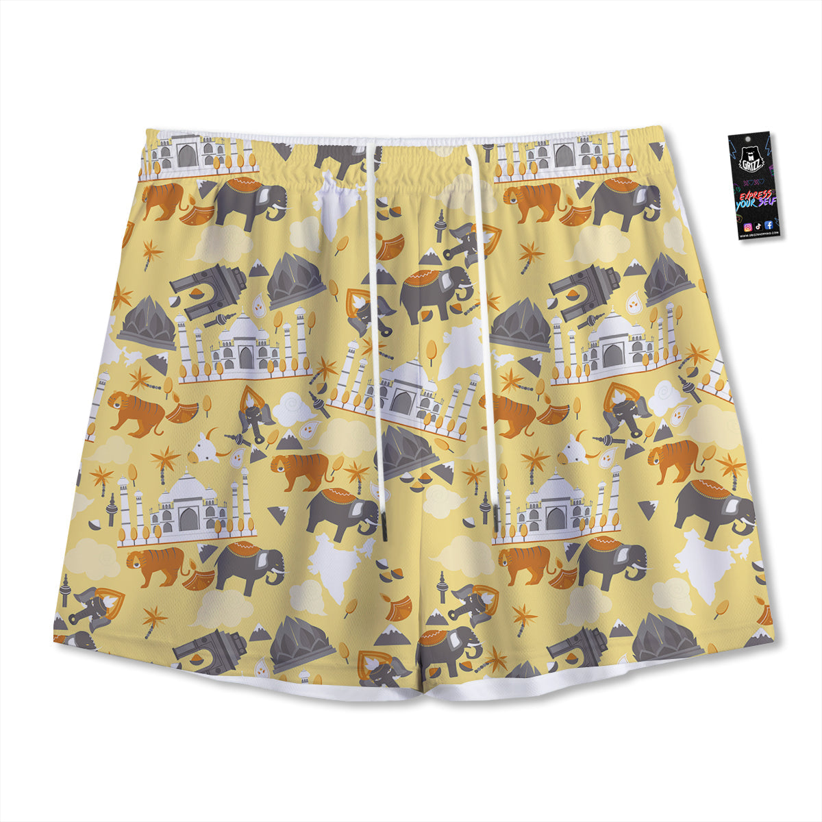 Tattersall Deep Blue Print Pattern Mesh Shorts