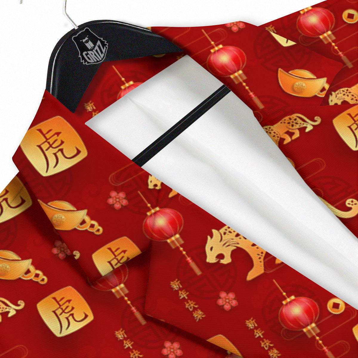 Tiger And Chinese New Year Print Pattern Men's Sport Coat-grizzshop