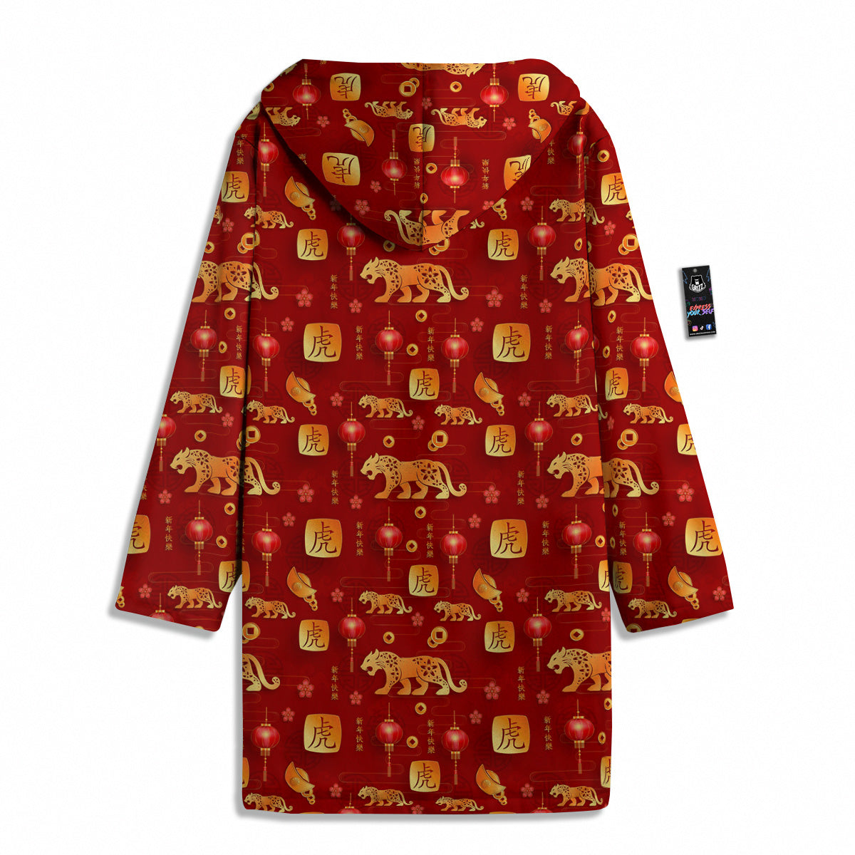 Tiger And Chinese New Year Print Pattern Men's Windbreaker Jacket-grizzshop