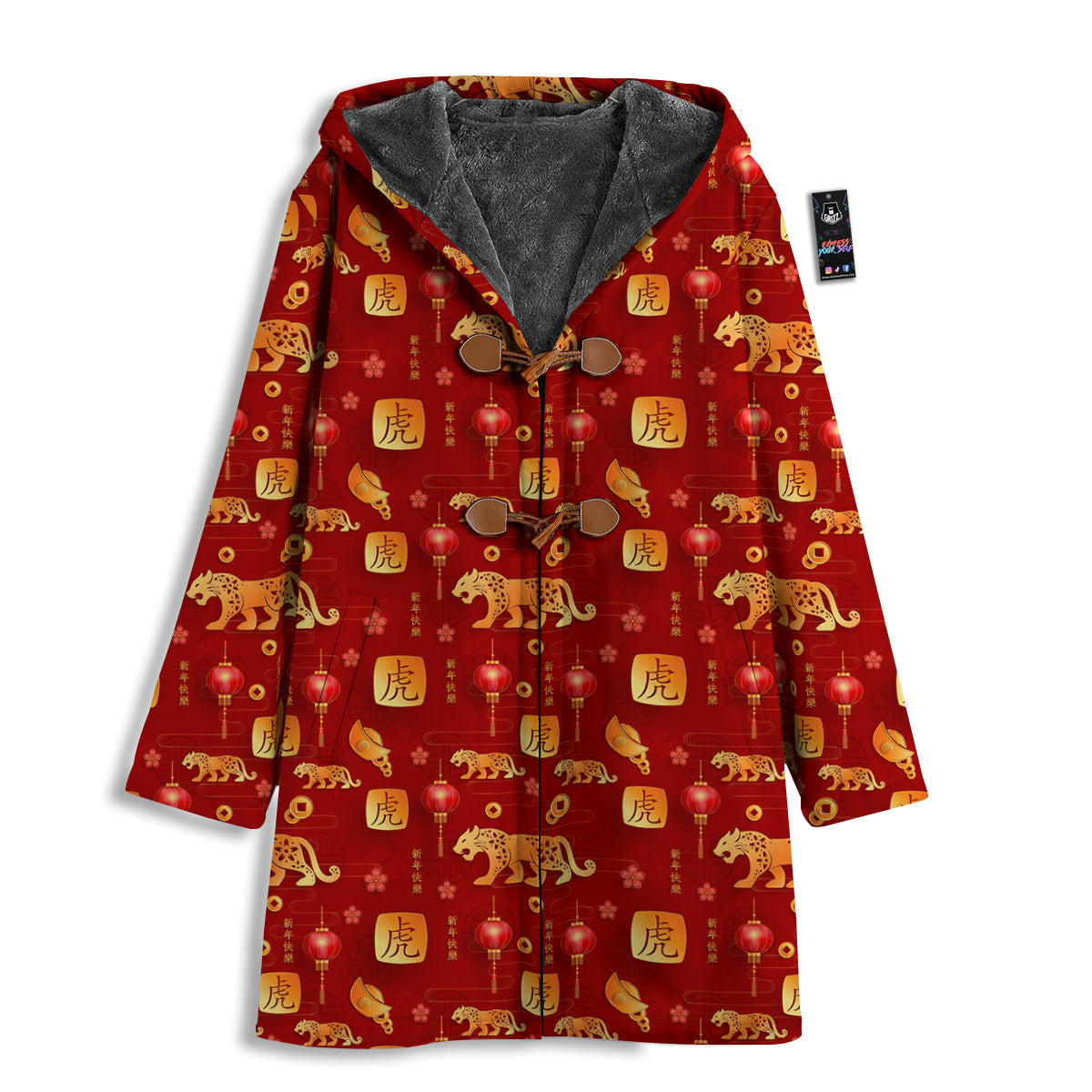Tiger And Chinese New Year Print Pattern Men's Windbreaker Jacket-grizzshop